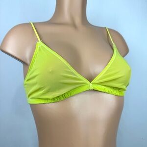 Intimately Free People Neon Yellow Mesh Bralette M Bohemian Y2K Rave Coastal NEW